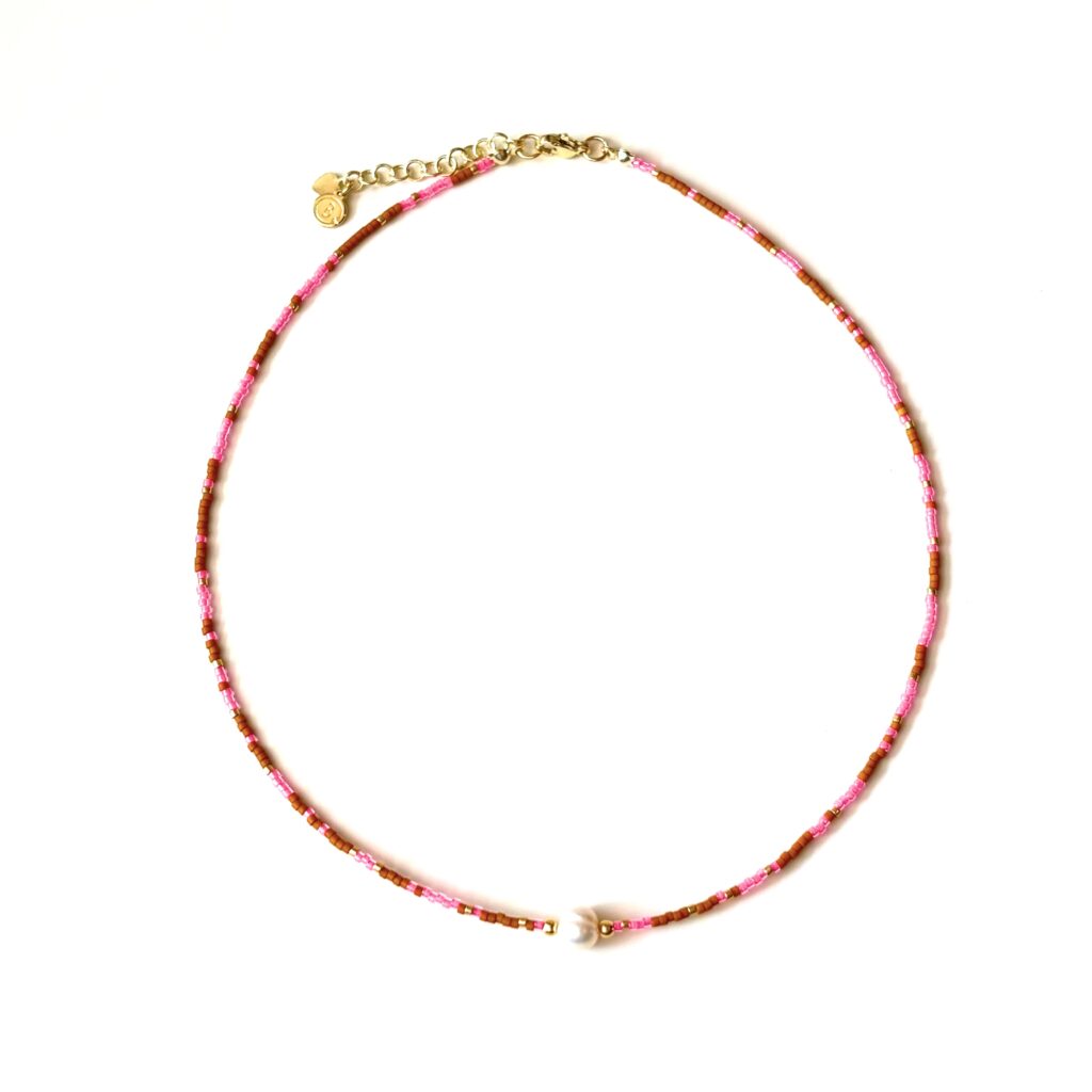 Ketting 'Pink pearl'